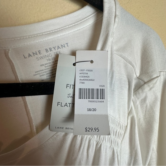 Lane Bryant NWT White Swing Tee Short Sleeve T-Shirt Womens Size 18 / 20 - Picture 8 of 13